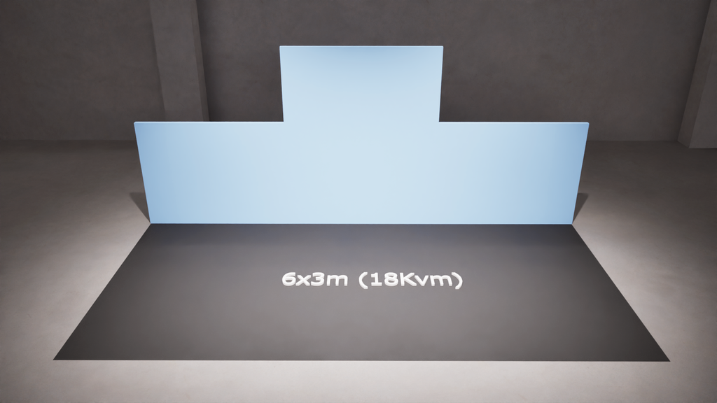 Medium stand, straight (6x3m)