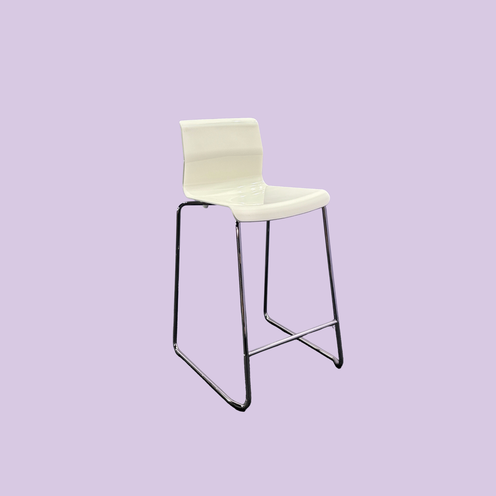 Bar stool Glenn - White (for desk, low seat)