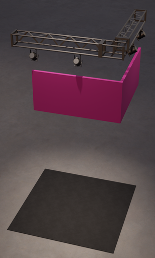 [2132] Light truss 3+3m, including banners