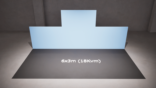 [2138] Medium stand, straight (6x3m)